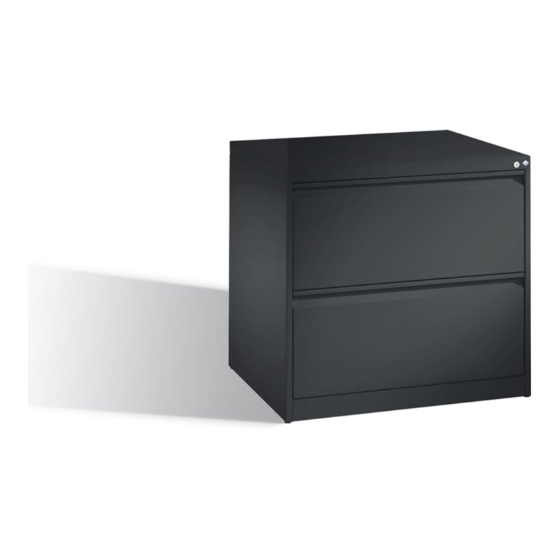 C+P Hängeregistraturschrank Acurado DIN A4, 2 Schubladen, zweibahnig Schwarzgrau