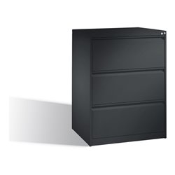 C+P Hängeregistraturschrank Acurado DIN A4, 3 Schubladen, zweibahnig Schwarzgrau