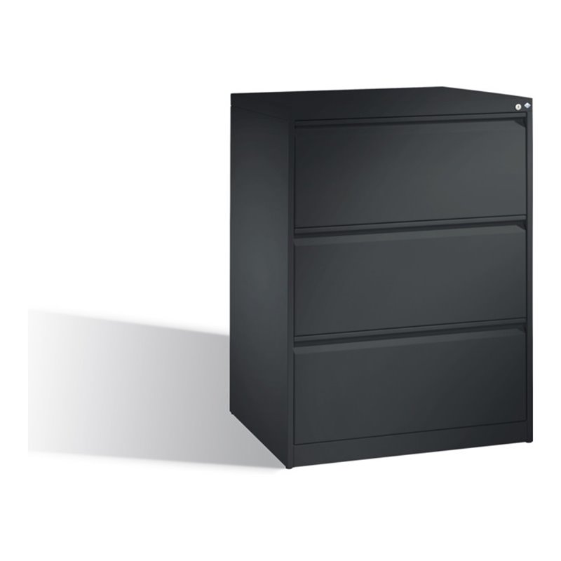 C+P Hängeregistraturschrank Acurado DIN A4, 3 Schubladen, zweibahnig Schwarzgrau