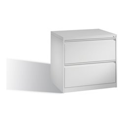 C+P Hängeregistraturschrank Acurado für Hängehefter DIN A4, 2 Schubladen, zweibahnig Front Lichtgrau Korpus Lichtgrau