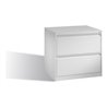 C+P Hängeregistraturschrank Acurado für Hängehefter DIN A4, 2 Schubladen, zweibahnig Front Lichtgrau Korpus Lichtgrau