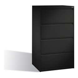 C+P Hängeregistraturschrank Acurado DIN A4, 4 Schubladen, zweibahnig Schwarzgrau