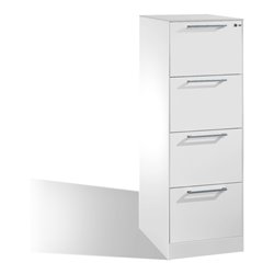 C+P Hängeregistraturschrank Asisto für Hängehefter DIN A4, 4 Schübe, einbahnig, Lichtgrau