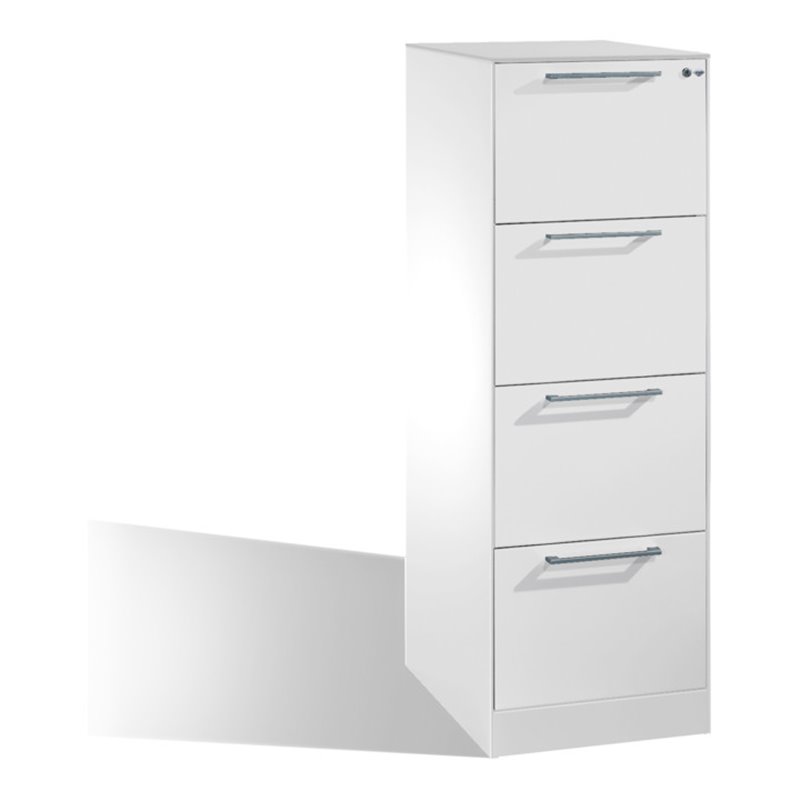 C+P Hängeregistraturschrank Asisto für Hängehefter DIN A4, 4 Schübe, einbahnig, Lichtgrau