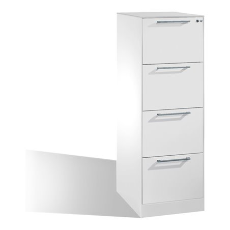C+P Hängeregistraturschrank Asisto für Hängehefter DIN A4, 4 Schübe, einbahnig, Lichtgrau