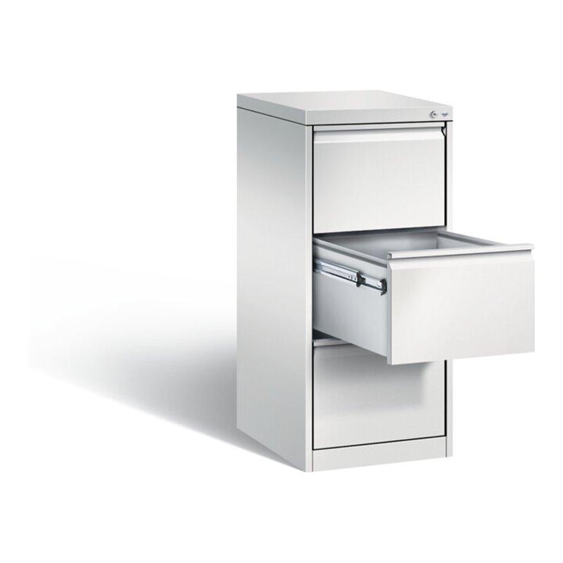 C+P Hängeregistraturschrank Acurado für Hängehefter DIN A4, 3 Schubladen, einbahnig Front Lichtgrau Korpus Lichtgrau