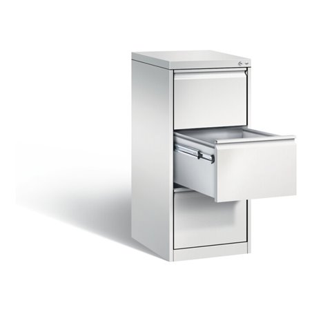 C+P Hängeregistraturschrank Acurado für Hängehefter DIN A4, 3 Schubladen, einbahnig Front Lichtgrau Korpus Lichtgrau