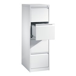 C+P Hängeregistraturschrank für Hängehefter DIN A4, 4 Schubladen, einbahnig Front Lichtgrau Korpus Lichtgrau