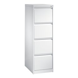 C+P Hängeregistraturschrank für Hängehefter DIN A4, 4 Schubladen, einbahnig Front Lichtgrau Korpus Lichtgrau