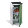 C+P Werkzeug-Beistellschrank mit Drehtür, 2 Böden und Schublade, H1020xB500xT500mm Front Resedagrün Korpus Lichtgrau