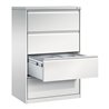 C+P Hängeregistraturschrank Acurado für Hängehefter DIN A4, 4 Schubladen, zweibahnig Front Lichtgrau Korpus Lichtgrau