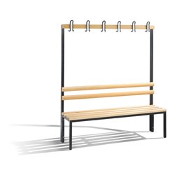 C+P Garderobenbank Basic, H1650xB1500xT403mm Farbe Gestell Schwarzgrau
