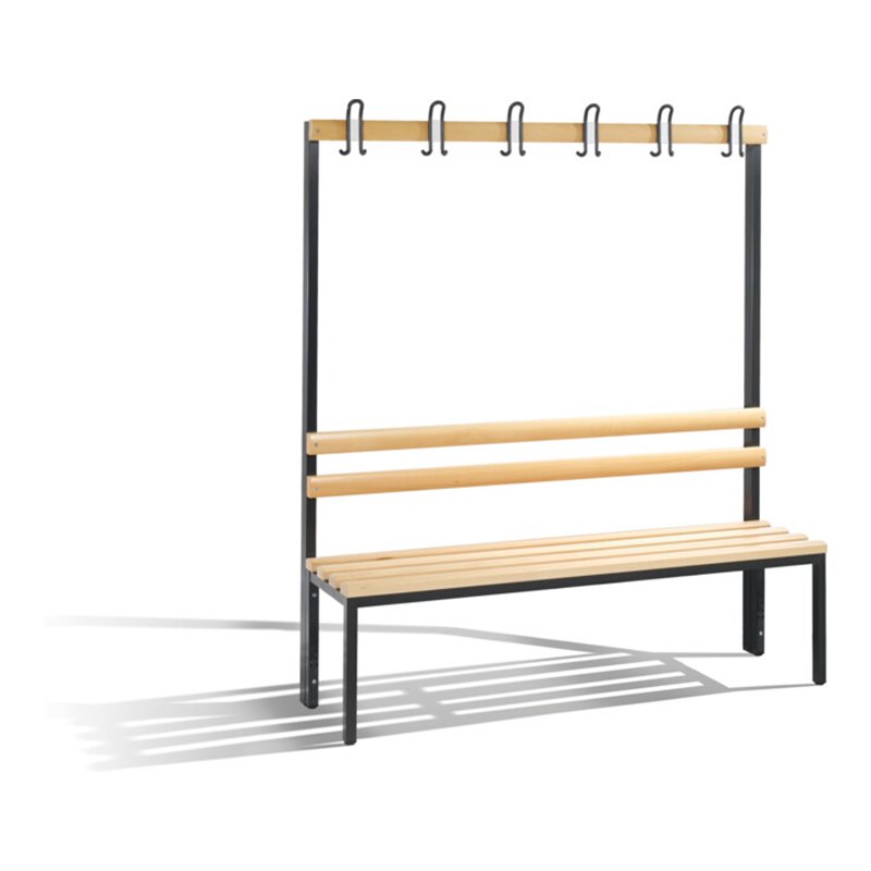 C+P Garderobenbank Basic, H1650xB1500xT403mm Farbe Gestell Schwarzgrau