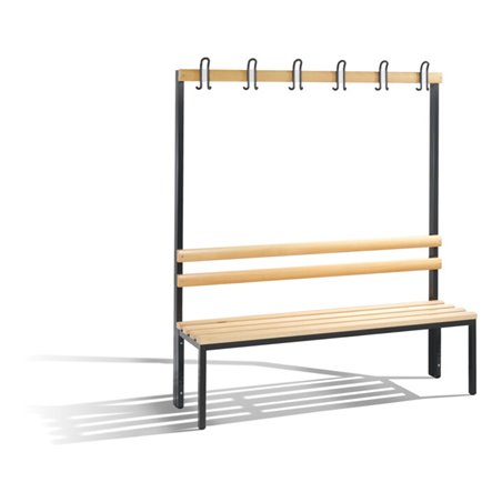 C+P Garderobenbank Basic, H1650xB1500xT403mm Farbe Gestell Schwarzgrau