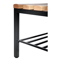 C+P Garderobenbank Basic mit Schuhrost, H1650xB1000xT403mm, Schwarzgrau/Buche