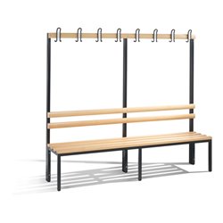 C+P Garderobenbank Basic, H1650xB1960xT403mm Farbe Gestell Schwarzgrau