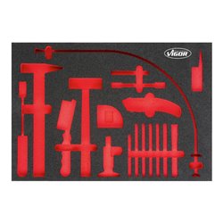 VIGOR 3/3+ Weichschaum-Einlage Hammer-, Meißel-, Splintentreiber-Satz, leer V4510