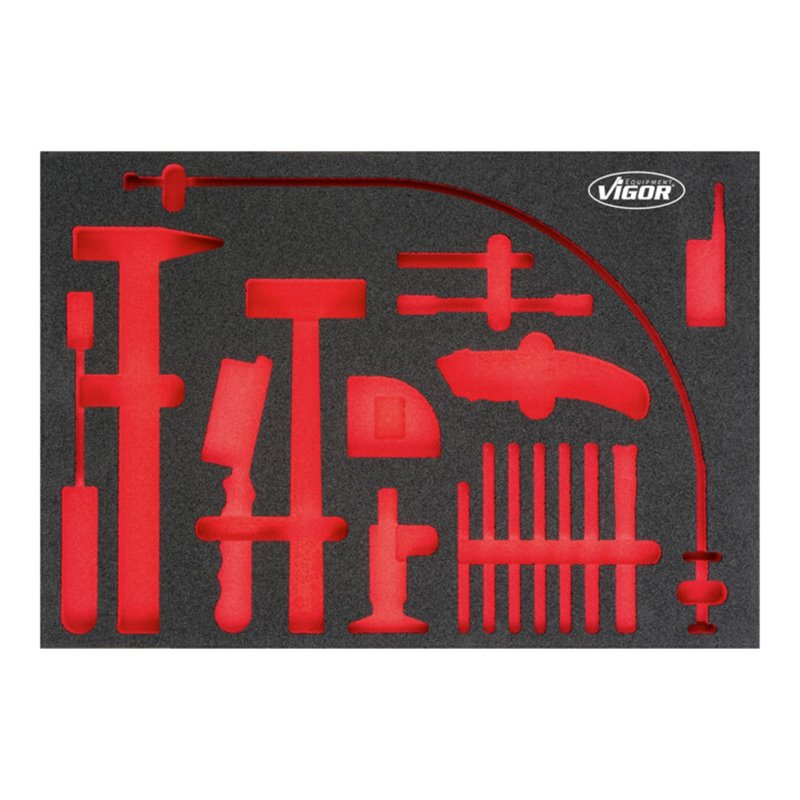 VIGOR 3/3+ Weichschaum-Einlage Hammer-, Meißel-, Splintentreiber-Satz, leer V4510