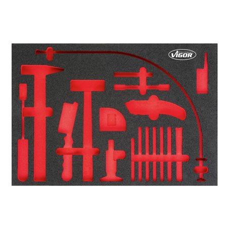 VIGOR 3/3+ Weichschaum-Einlage Hammer-, Meißel-, Splintentreiber-Satz, leer V4510
