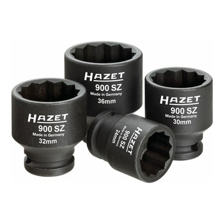 HAZET Antriebs-, Gelenk-, Achswellen-Satz 900SZ/4 Vierkant hohl 12,5 mm (1/2 Zoll) Außen-Doppel-Sechskant-Tractionsprofil 24 - 3