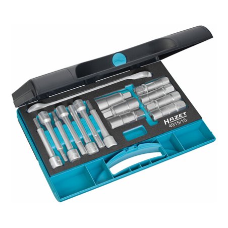 HAZET Stoßdämpfer-Werkzeug-Satz 4915/15 Vierkant hohl 12,5 mm (1/2 Zoll) Innen TX Profil, Innen-Sechskant Profil, Zapfenprofil h