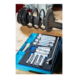 HAZET Stoßdämpfer-Werkzeug-Satz 4915/15 Vierkant hohl 12,5 mm (1/2 Zoll) Innen TX Profil, Innen-Sechskant Profil, Zapfenprofil h