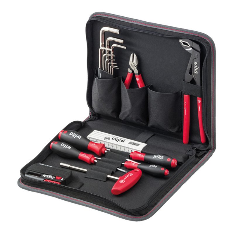 Wiha Werkzeug Set Mechaniker gemischt 31-tlg. in Werkzeugmappe I I kompakte Grundausstattung inkl. Tasche I robust und platzspar