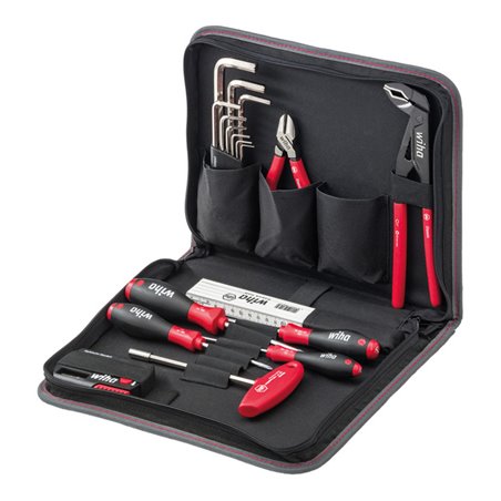 Wiha Werkzeug Set Mechaniker gemischt 31-tlg. in Werkzeugmappe I I kompakte Grundausstattung inkl. Tasche I robust und platzspar