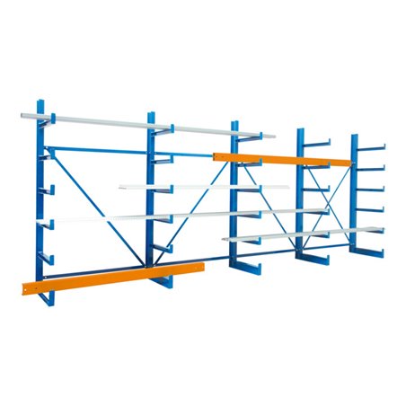 Regalwerk KARL Kragarmregal angeschweißte Arme Anbaufeld Nutztiefe: 500mm