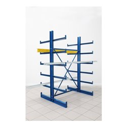 Regalwerk KARL Kragarmregal angeschweißte Arme Anbaufeld Nutztiefe: 2 x 500mm