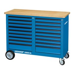 Gedore Rollwerkbank, 1,25 m breit, mit 18 Schubladen