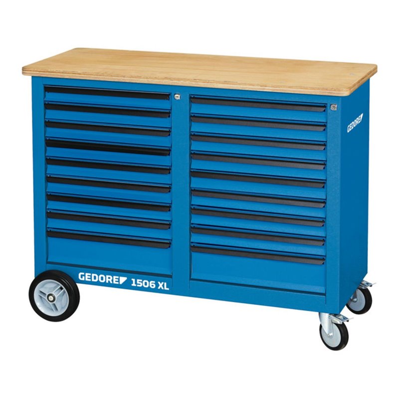 Gedore Rollwerkbank, 1,25 m breit, mit 18 Schubladen
