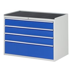 Rau Schubladenschrank m. Anti-Rutsch-Matte 4 Schubl.-XXL 3x150 1x270mm