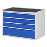 Rau Schubladenschrank m. Anti-Rutsch-Matte 4 Schubl.-XXL 3x150 1x270mm