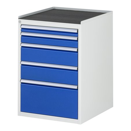 Rau Schubladenschrank m. Anti-Rutsch-Matte 5 Schubl.-L 1x60 1x90 2x150 1x270