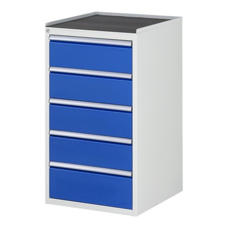 Rau Schubladenschrank m. Anti-Rutsch-Matte 5 Schubl.-L 4x180 1x210mm