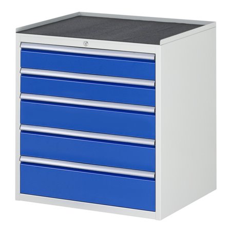 Rau Schubladenschrank m. Anti-Rutsch-Matte 5 Schubl.-XL 2x120 2x150 1x180mm