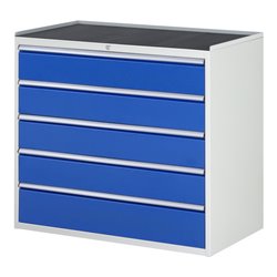 Rau Schubladenschrank m. Anti-Rutsch-Matte 5 Schubl.-XXL 4x180 1x210mm