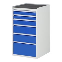 Rau Schubladenschrank m. Anti-Rutsch-Matte 6 Schubl.-L 2x90 1x120 2x180 1x270mm