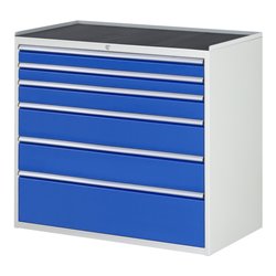 Rau Schubladenschrank m. Anti-Rutsch-Matte 6 Schubl-XXL 2x90 1x120 2x180 1x270mm