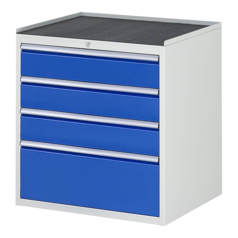 Rau Schubladenschrank m. Anti-Rutsch-Matte 4 Schubl.-XL 3x150 1x270mm