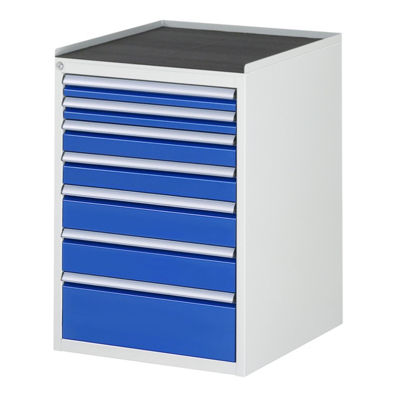 Rau Schubladenschrank m. Anti-Rutsch-Matte 7 Schubl.-L 2x60 2x90 2x120 1x180mm