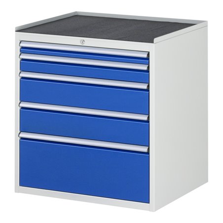 Rau Schubladenschrank m. Anti-Rutsch-Matte 5 Schubl.-XL 1x60 1x90 2x150 1x270mm