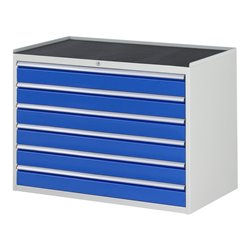 Rau Schubladenschrank m. Anti-Rutsch-Matte 6 Schubl.-XXL 6x120mm