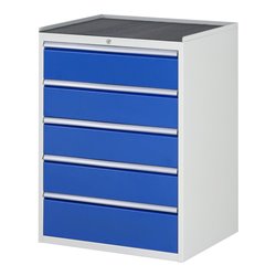 Rau Schubladenschrank m. Anti-Rutsch-Matte 5 Schubl.-XL 4x180 1x210mm