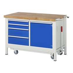 Rau Werkbank mit absenkbarem Fahrgestell Modell 8470 B 1250 x T 700 x H 880mm