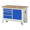 Rau Werkbank mit absenkbarem Fahrgestell Modell 8470 B 1250 x T 700 x H 880mm