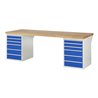 Rau Werkbank Modell 7515 mit 12 Schubladen BxTxH 2500x900x840mm