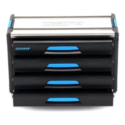 Gedore Werkzeugbox WorkMo B3, 4 Schubladen, 1 Fach, Plastik/Alu, mit Zubehör abschließbar, leer, Werkzeug-Mobil 1110 WM-34