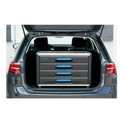 Gedore Werkzeugbox WorkMo B3, 4 Schubladen, 1 Fach, Plastik/Alu, mit Zubehör abschließbar, leer, Werkzeug-Mobil 1110 WM-34